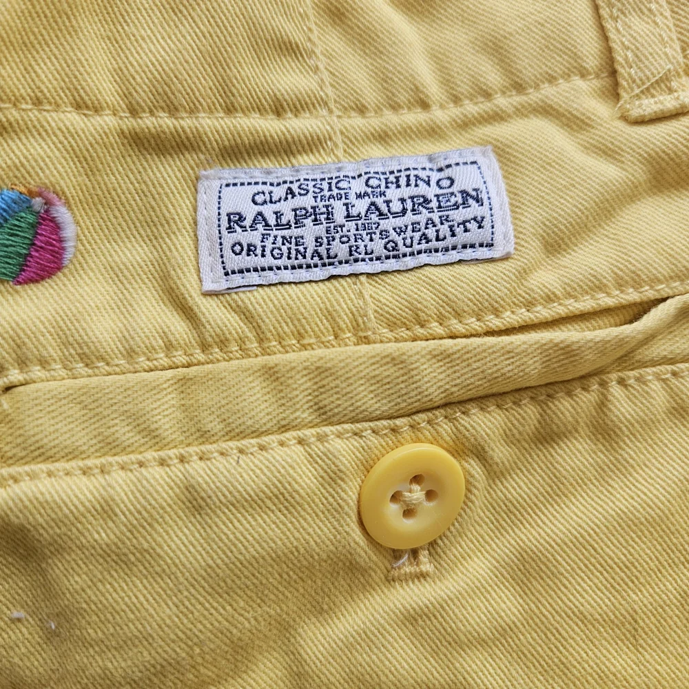 Polo by Ralph Lauren Yellow Embroidered Cotton Kids Shorts - Picture 3 of 4
